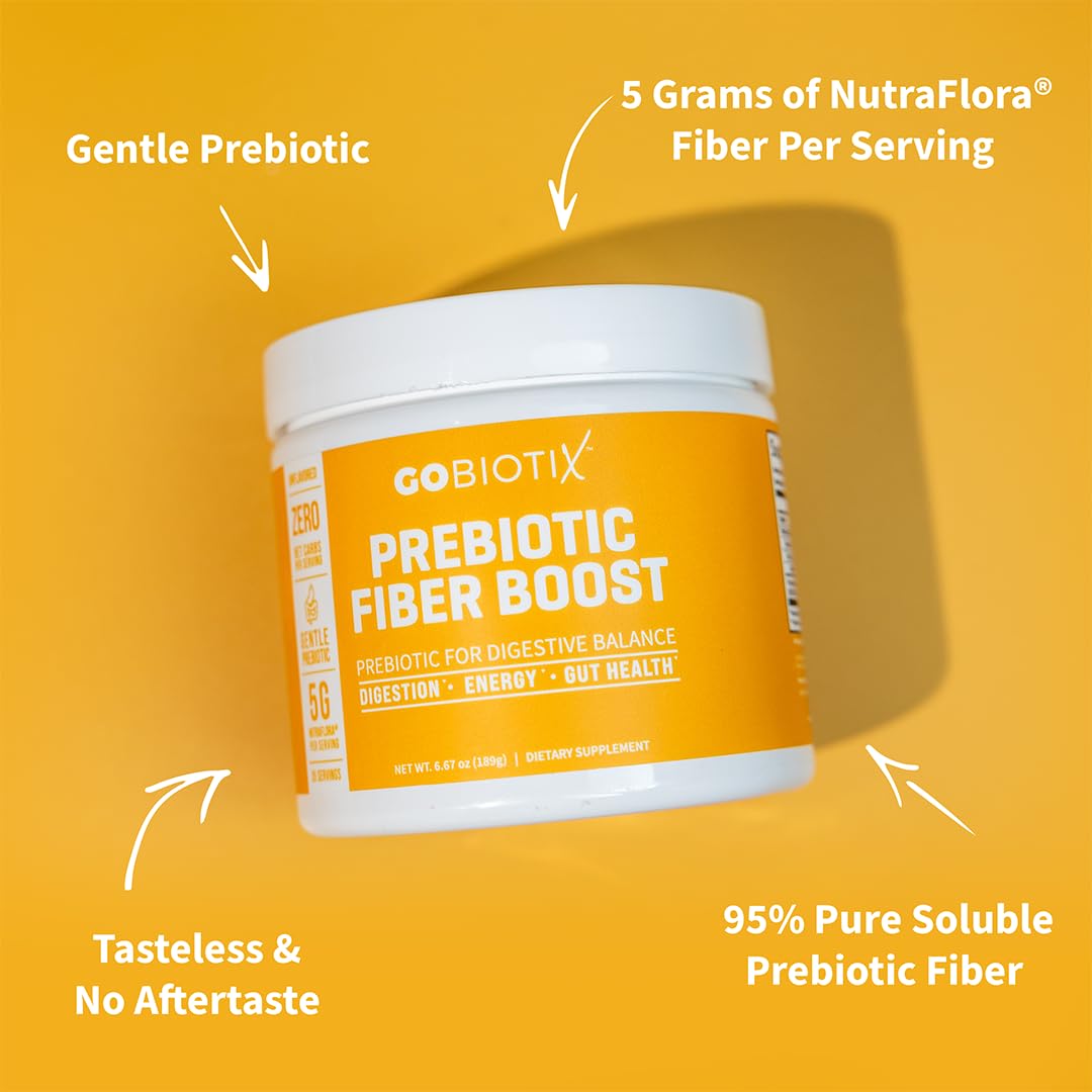 GOBIOTIX Fiber Supplement - Prebiotic Soluble Fiber Powder, Supports Gut Health and Digestive Regularity - Gummies Alternative - Gluten & Sugar Free, Keto, Vegan - 1 Scoop Daily, 35 Servings (1 Pack)