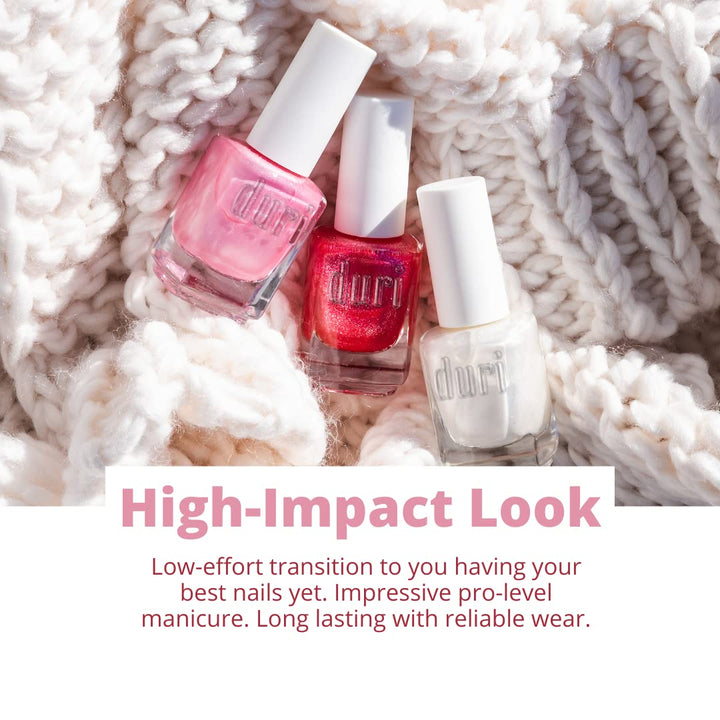 Duri Nail Polish, 477 Less Is More, Creamy Beige Lacquer, Semi Sheer Coverage French Manicure Look, 0.5 fl.oz.