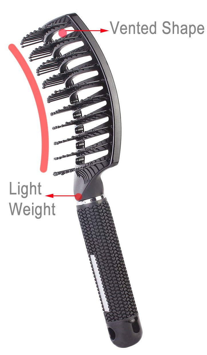 PERFEHAIR Curved Vented Styling Hair Brush, Detangling Thick Hair Massage Blow Drying Brush