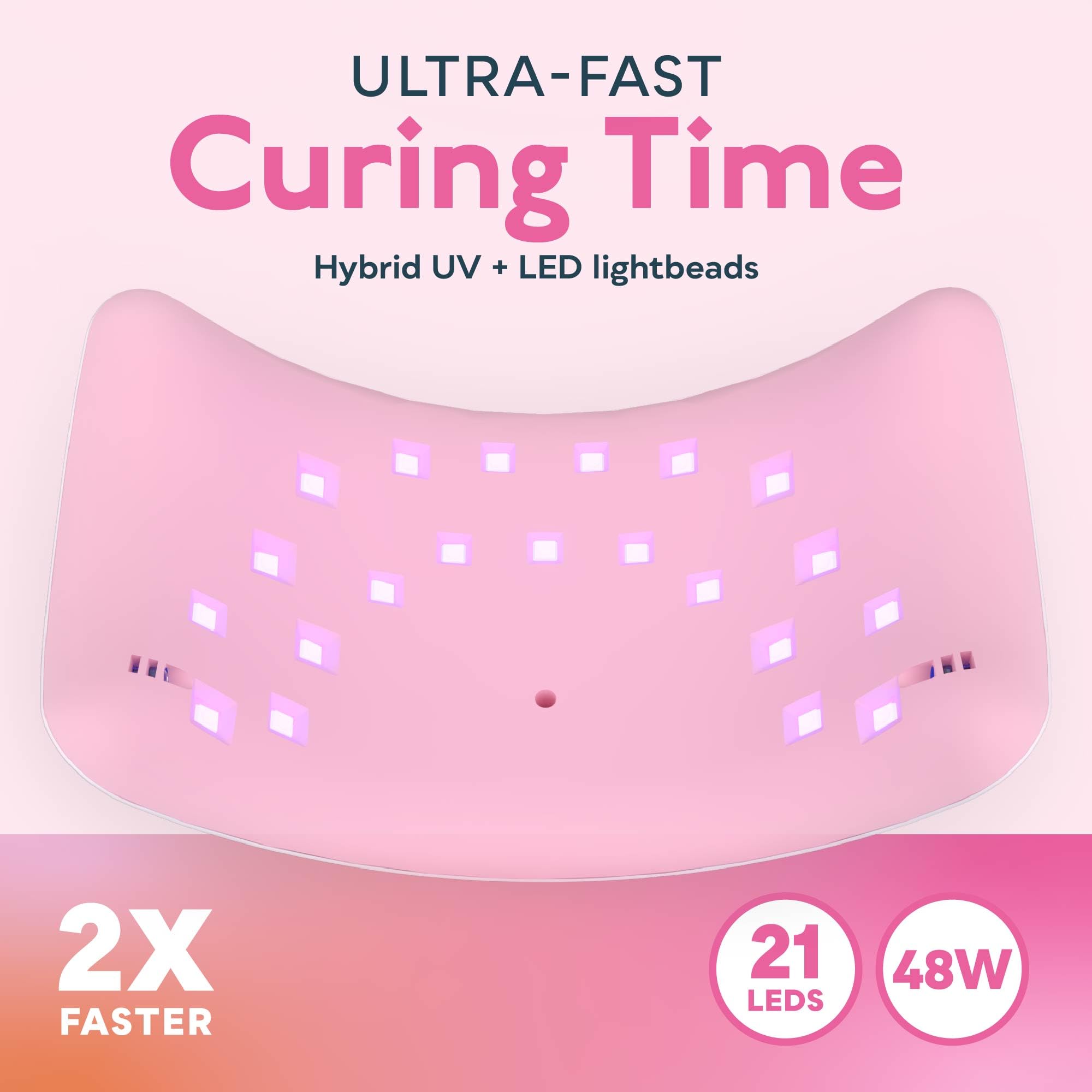 SUNUV SUN8 LED UV Nail Lamp Light Dryer for Gel Nails Builder Hard Gel Curing Portable Open Design with 3 Timers & LCD Display