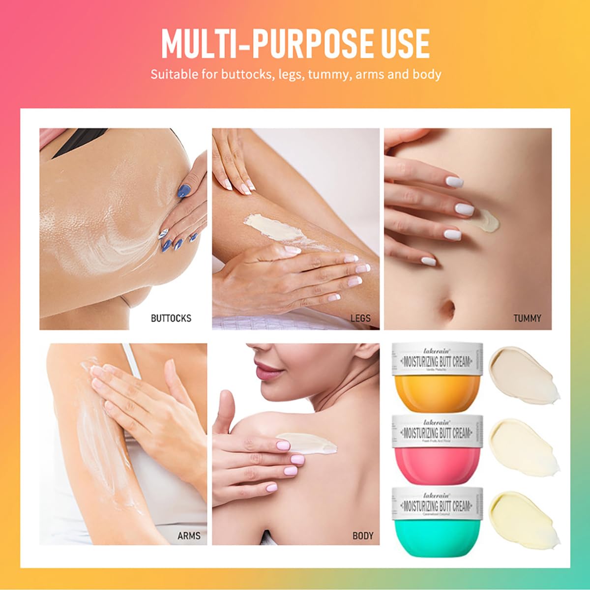 FYEBOO Butt Cream, Body Thigh Butt Firming Cream, Moisturizing Body Skin Repair- Fast Absorbing, Non-Greasy, Smoothening Butt Cream for All Skin, 80ml (#01 Vanilla Pistachio)