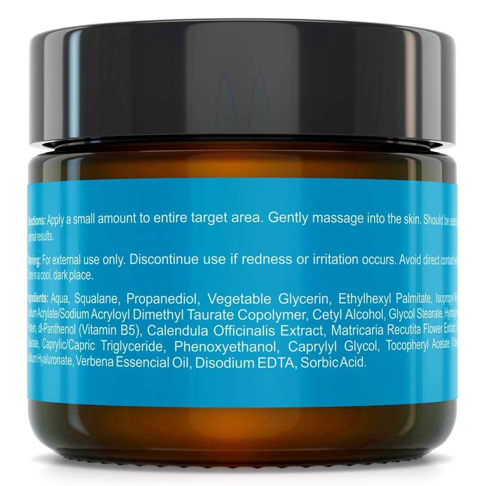 QRxLabs Plant-Based Squalane HA+ Moisturizing Cream with Hyaluronic Acid – Sugarcane-Derived Squalane Face & Body Moisturizer – 2 Fl Oz (60 mL)