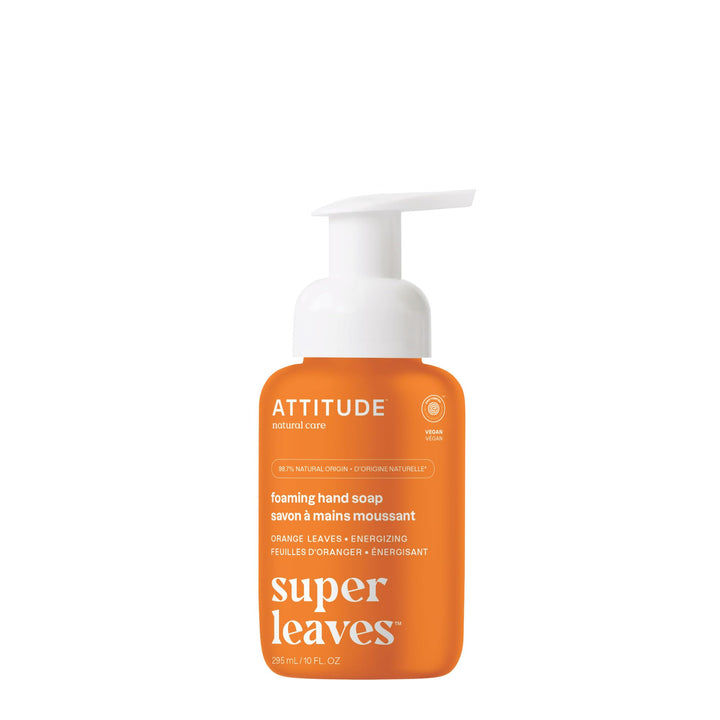 ATTITUDE, Natural Foaming Hand Soap Hypoallergenic, Orange Leaves, 10 Fl Oz (14088)