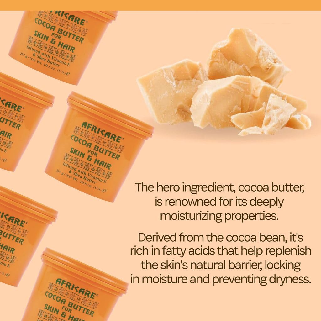 COCOCARE - Africare Cocoa Butter 10.5 Oz - for Skin and Hair - Enriched With Vitamin E and Shea Butter