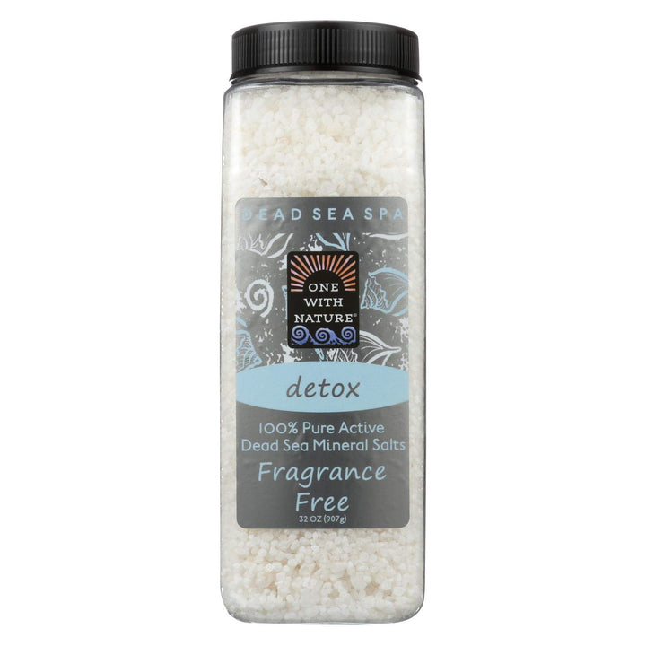 One With Nature Fragrance Free Bath Salt, 32 Ounce -- 1 each.
