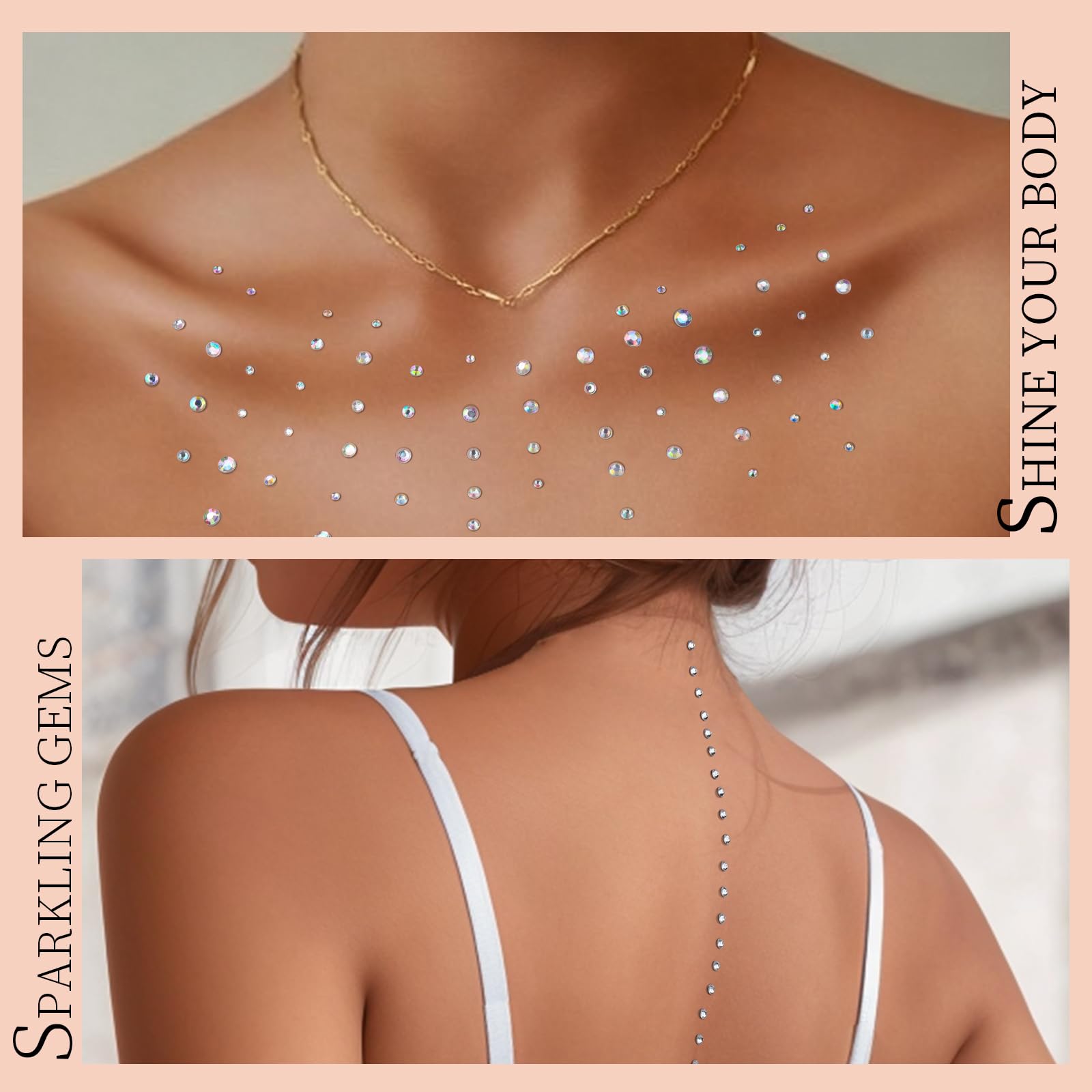 Teenitor Face Gems Hair Gems 2032PCS Self Adhesive Face Rhinestones, Festival Face Jewels Stick on Face Gems for Makeup, Face, Hair, Body in 7 Sizes