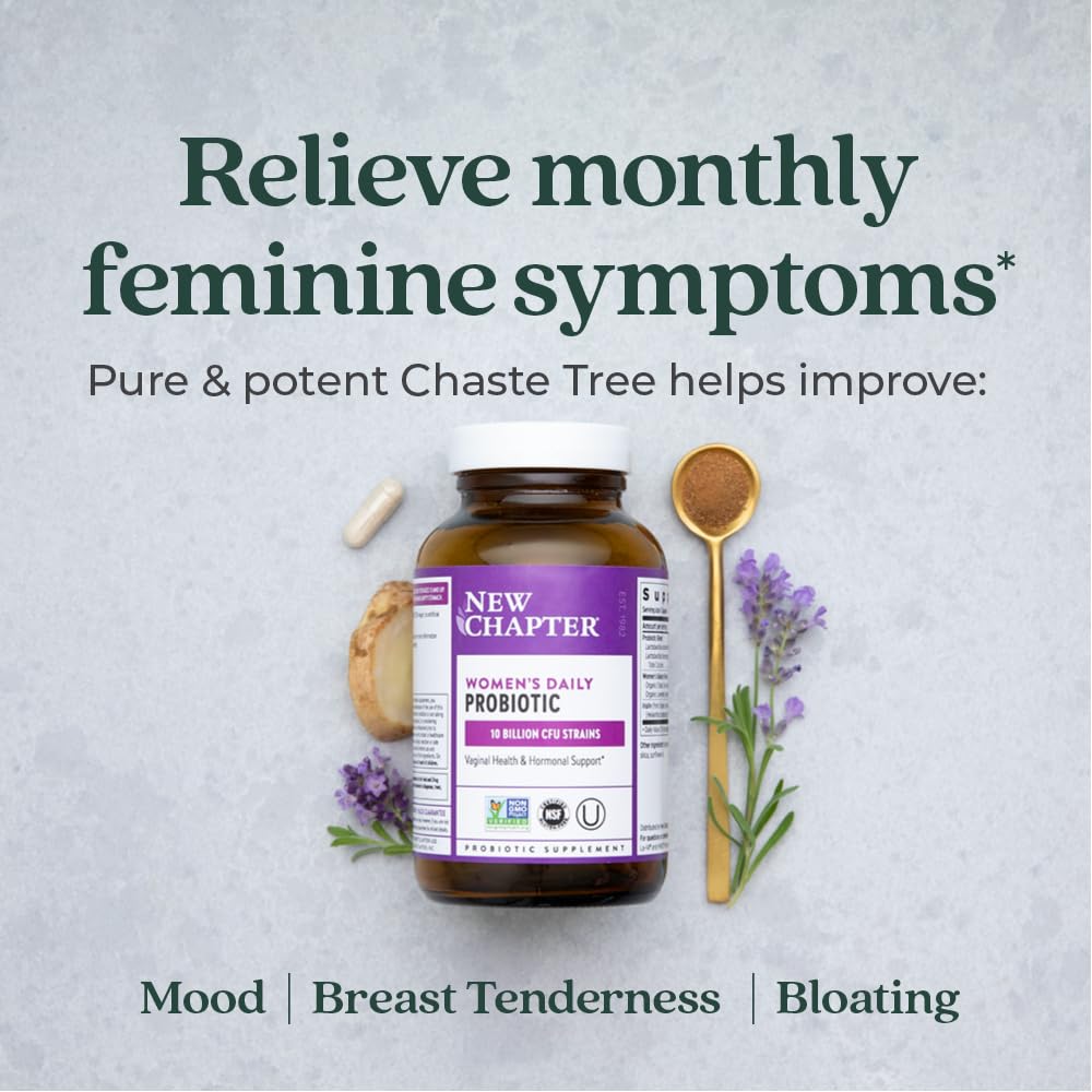 New Chapter Probiotics for Women - 30 ct (1 Month Supply), Women's Daily Probiotic with Prebiotics and Probiotics + 100% Vegan + Soy Free + Non-GMO