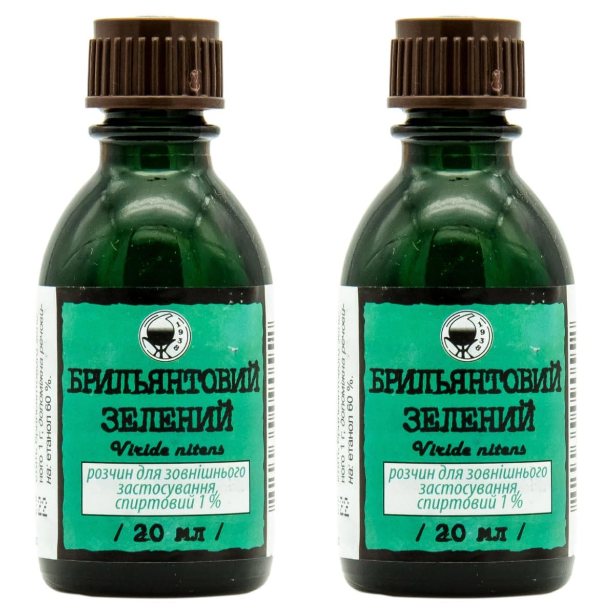 Brilliant Green 1% Antiseptic Zelionka 2 * 20=40ml Set Pack of 2 First Aid Treatment of Wounds Skin Care