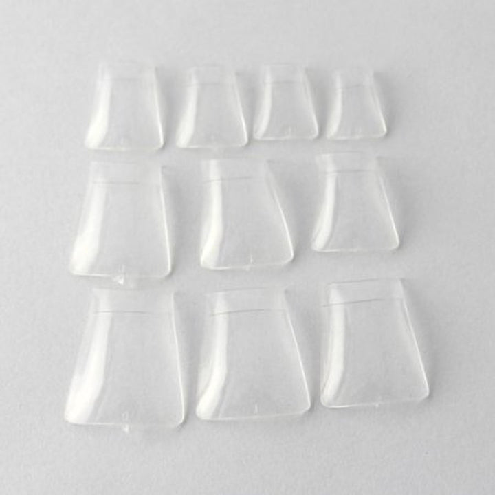 500 pcs Clear Crystal Duck Feet Style Duck Nail Tips Wide French False Nail Tips Acrylic Nail by enForten