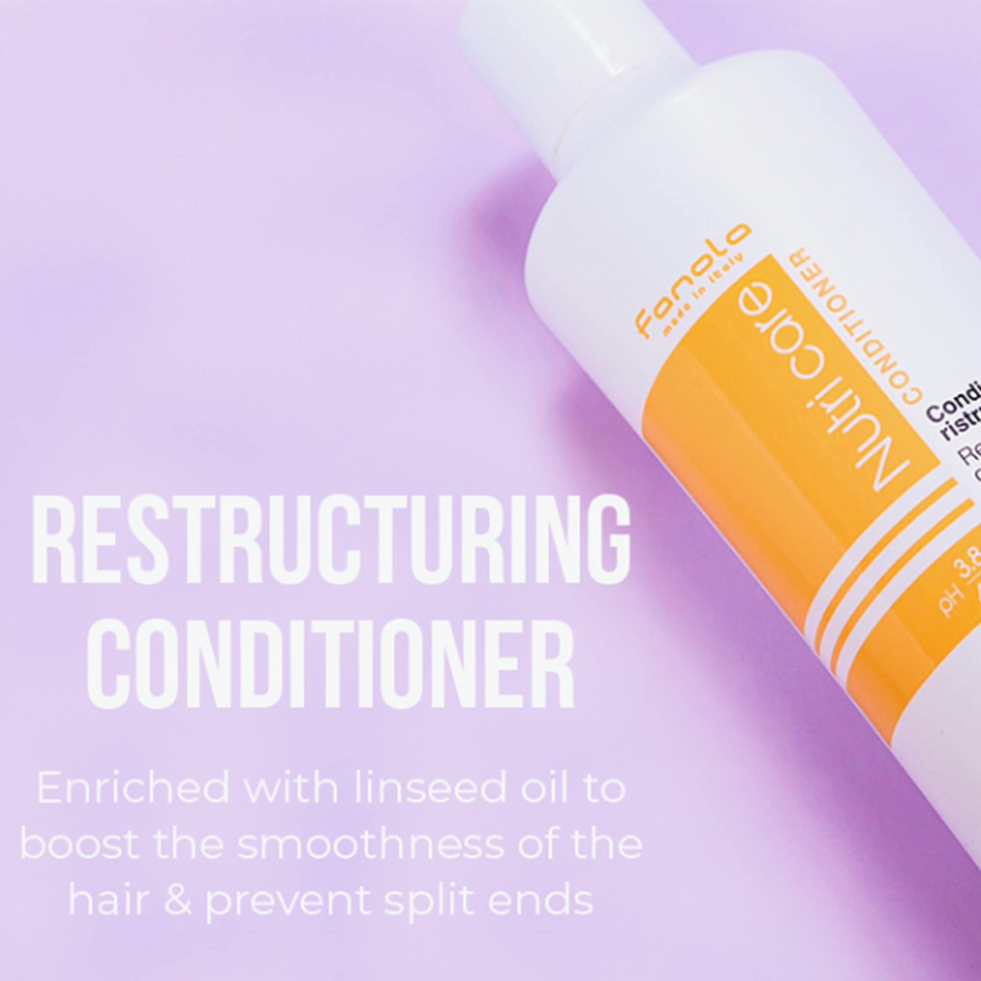 Fanola Nutri Care Restructuring Conditioner 11.8 oz - Deep Protein Conditioner for Dry, Damaged, or Chemically Treated Hair - Hydrating & Moisturizing Conditioning Formula for Soft and Silky Hair