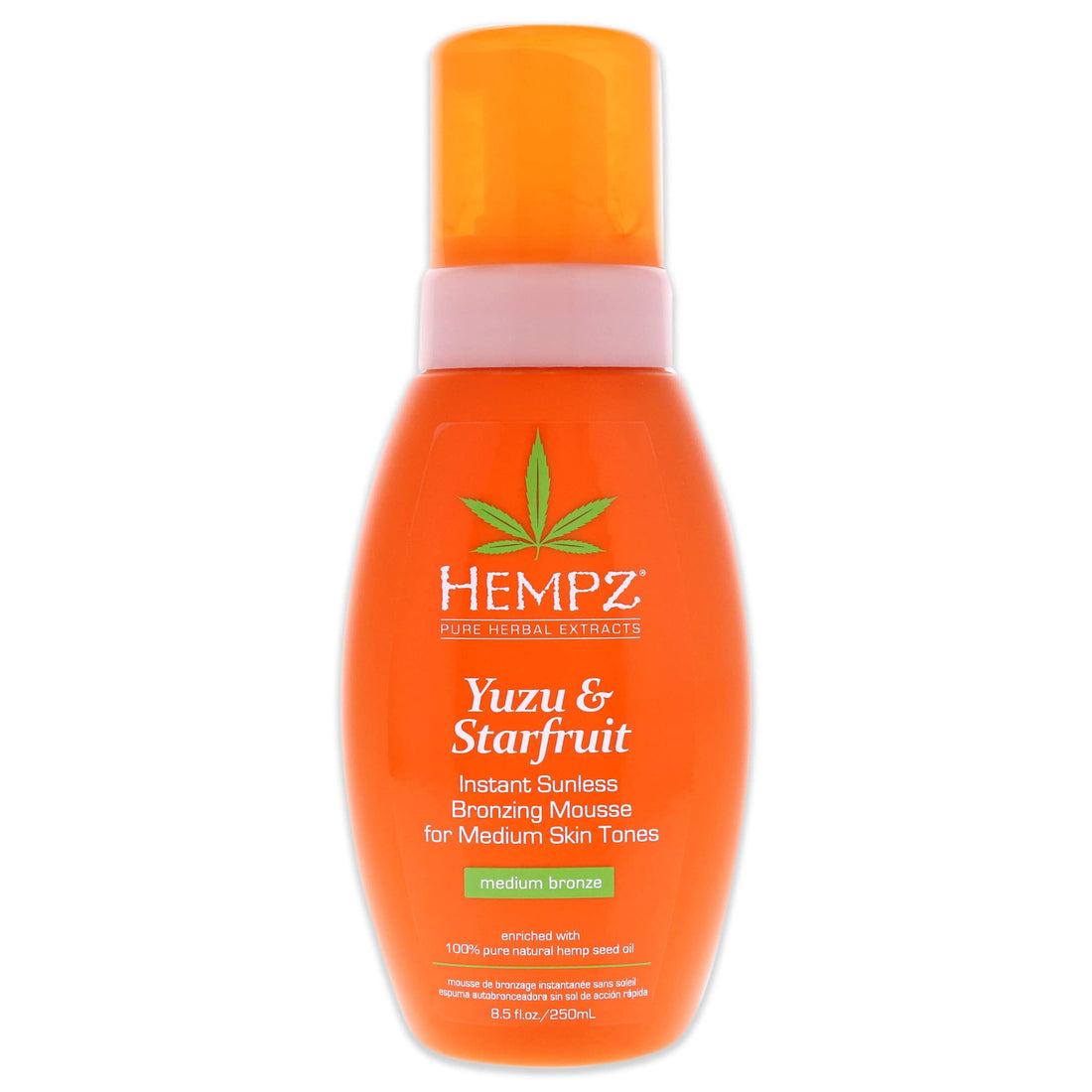 Hempz Hempz yuzu and starfruit instant sunless bronzing mousse, medium skin tones, 8.5 ounce, 8.5 Ounce