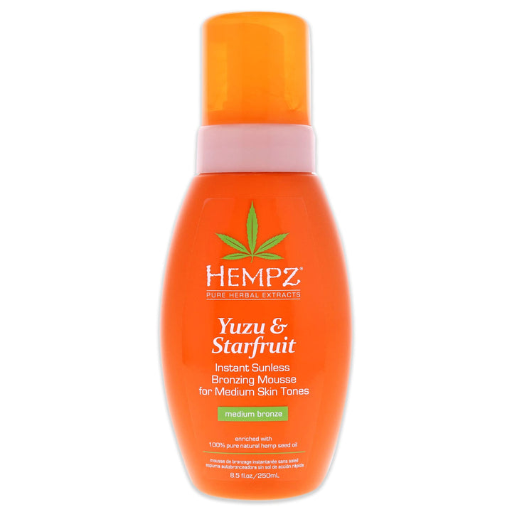 Hempz Hempz yuzu and starfruit instant sunless bronzing mousse, medium skin tones, 8.5 ounce, 8.5 Ounce