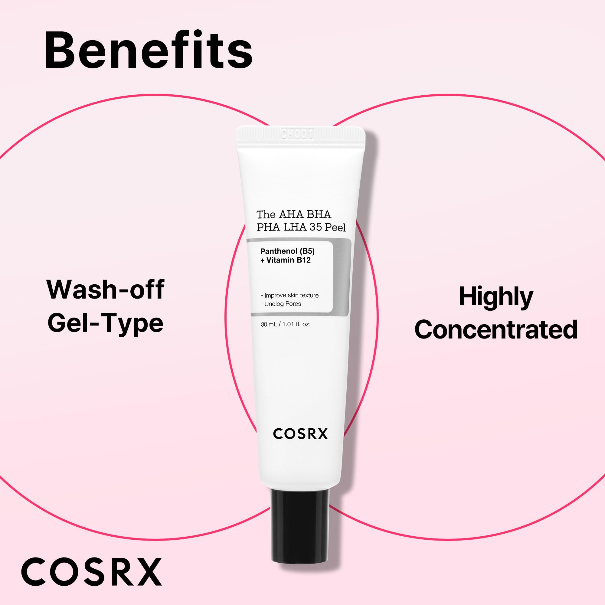 COSRX AHA BHA PHA LHA 35% Peel 1.01 fl. oz / 30 ml, Chemical Exfoliating Peeling Gel for Dull, Rough, Oily Skin with Clogged Pores & Dead Skin Cells, Highly Concentrated, Korean Skin Care