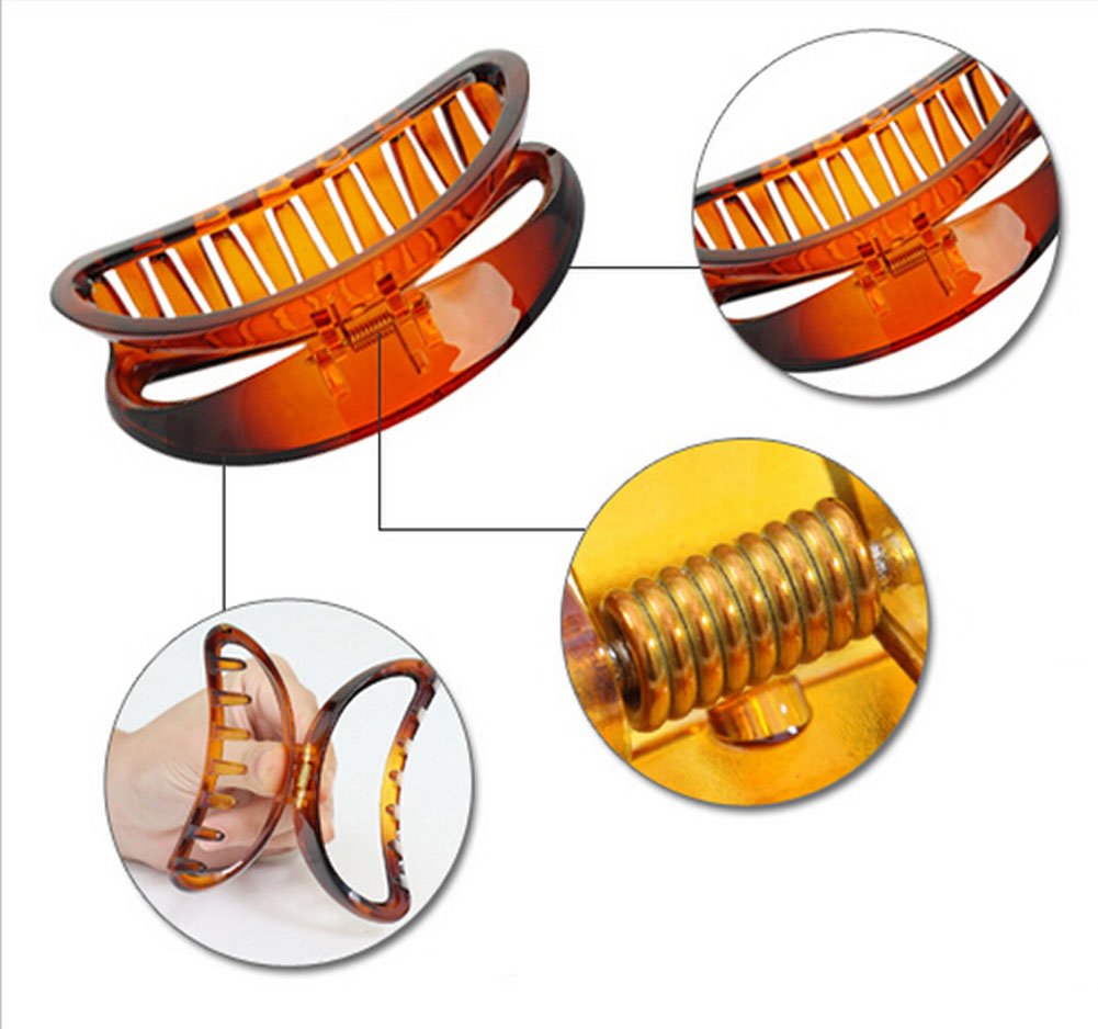 Suoirblss 2PCS Women and Girls Hair Barrettes For Thick Hair Large Chic Styling Hair Claw Clip Organic Glass Strong Holding Power Hair Clips Clamps Indoor Outdoor Hair Grip Hairpins Hairgrip