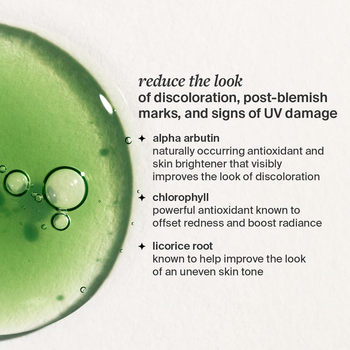 Cocokind Chlorophyll Discoloration Serum, Sensitive Skin Friendly Spot Fading Serum to Target Spots, Uneven Tone, and Redness, 1 fl oz