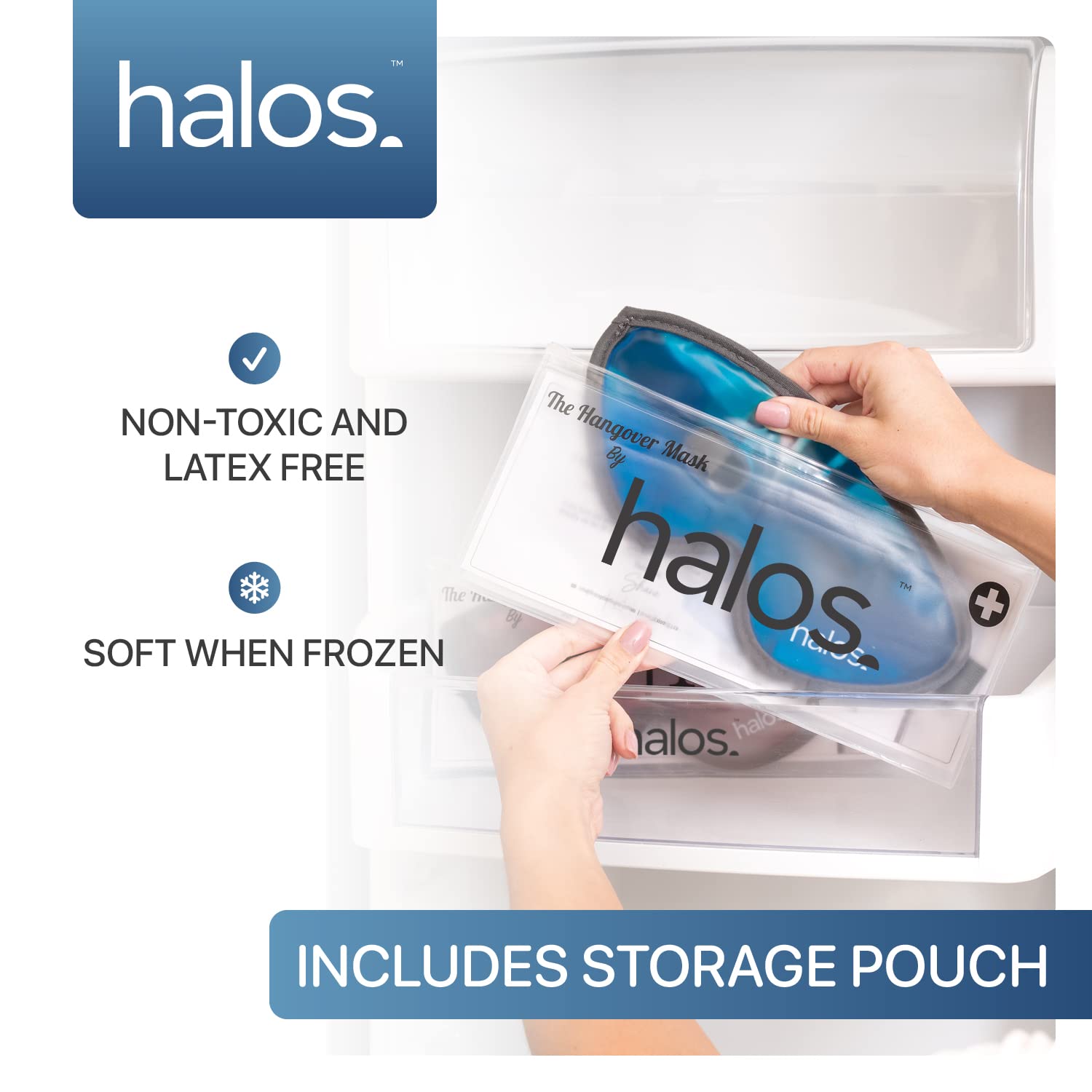 Hangover Mask | Hot or Cold Premium Reusable Gel Mask | Helps to Sooth Puffy Faces, Tired Eyes, Dark circles, Headaches and Hangovers | Blue