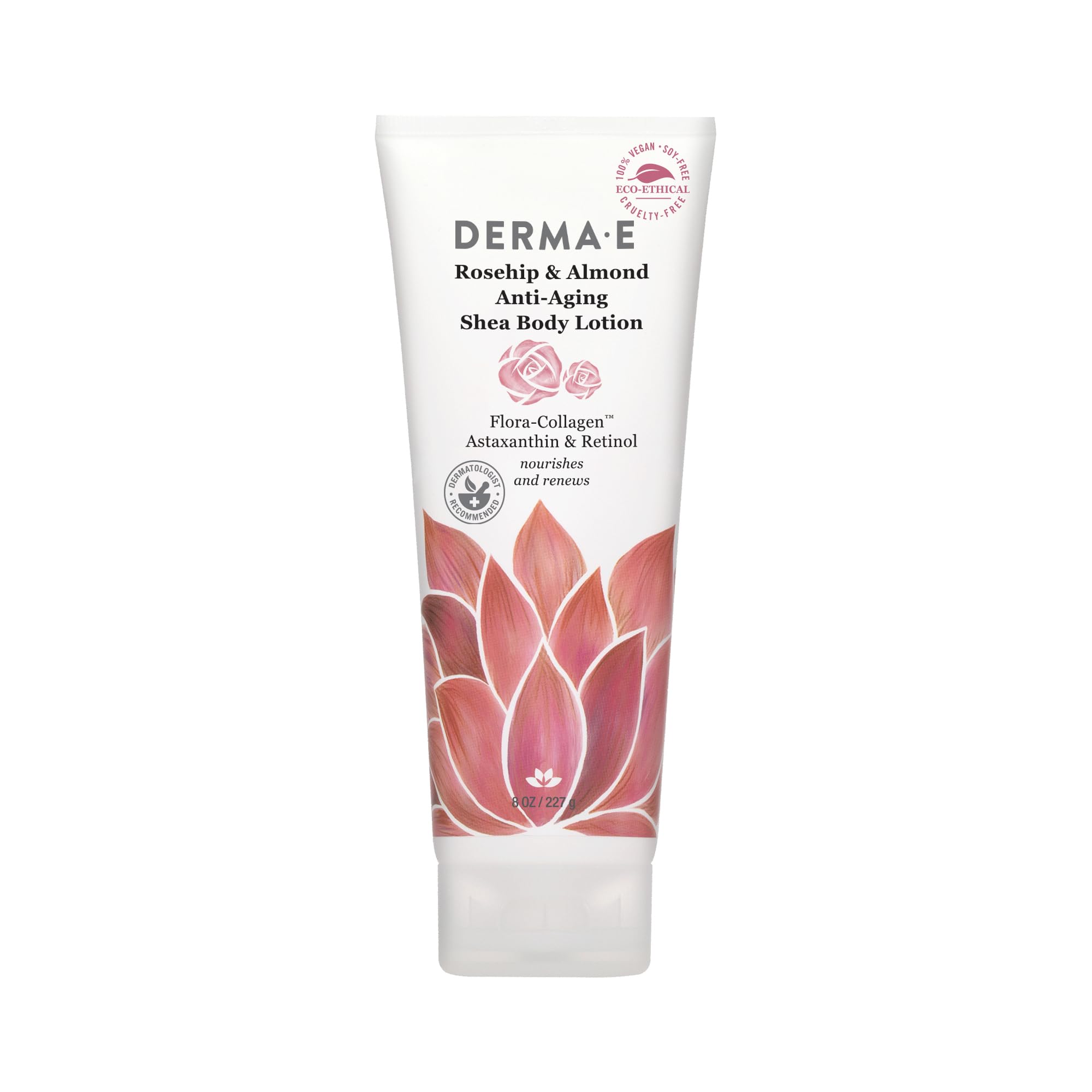 Derma-e Rosehip & Almond Protecting Shea Body Lotion, 8 Ounce