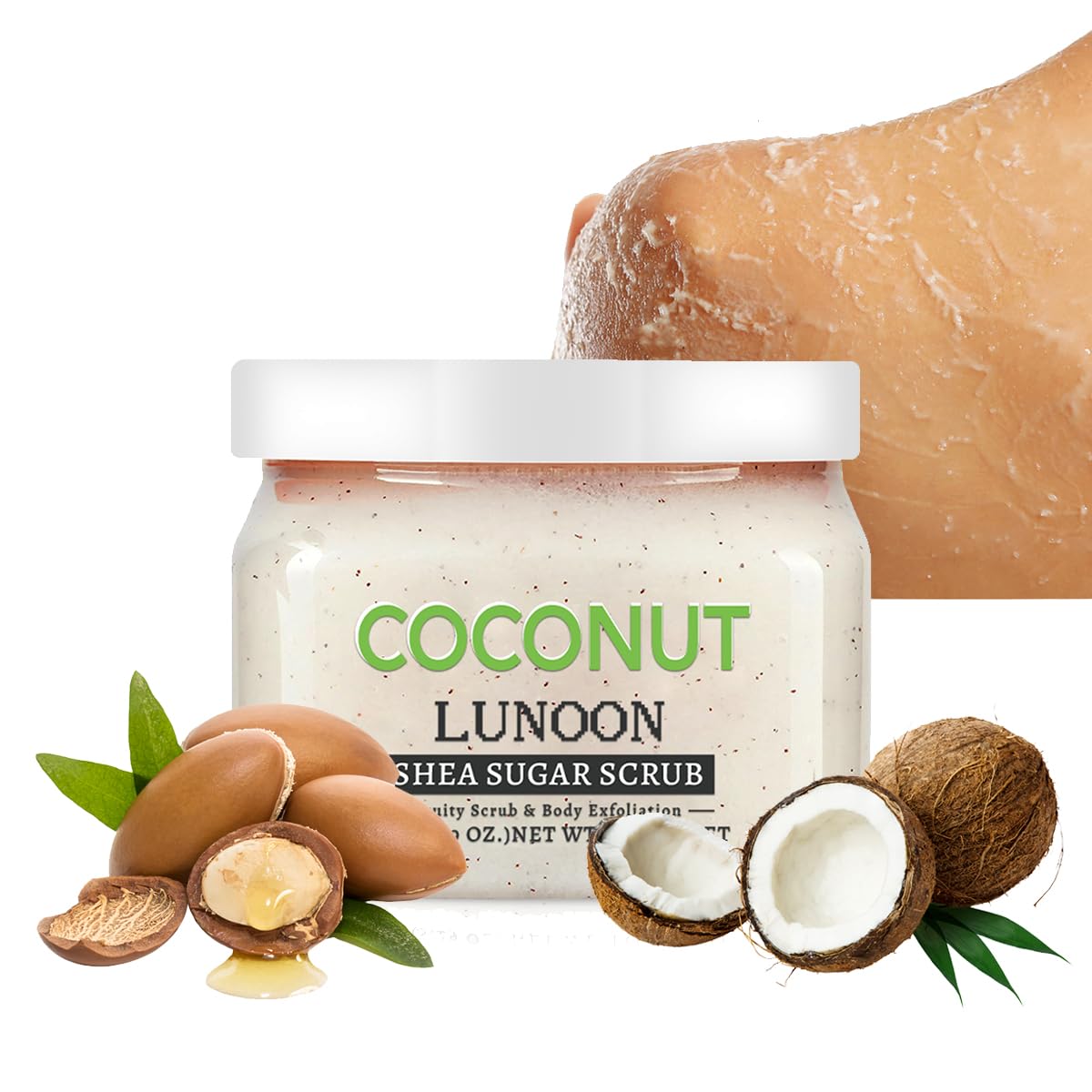 Coconut Sugar Scrub Exfoliating Body Scrub Removes Dead, Dry Skin for Hydrating, Gently Exfoliate Body Hand and Foot Scrub, Moisturized Skin for Unisex