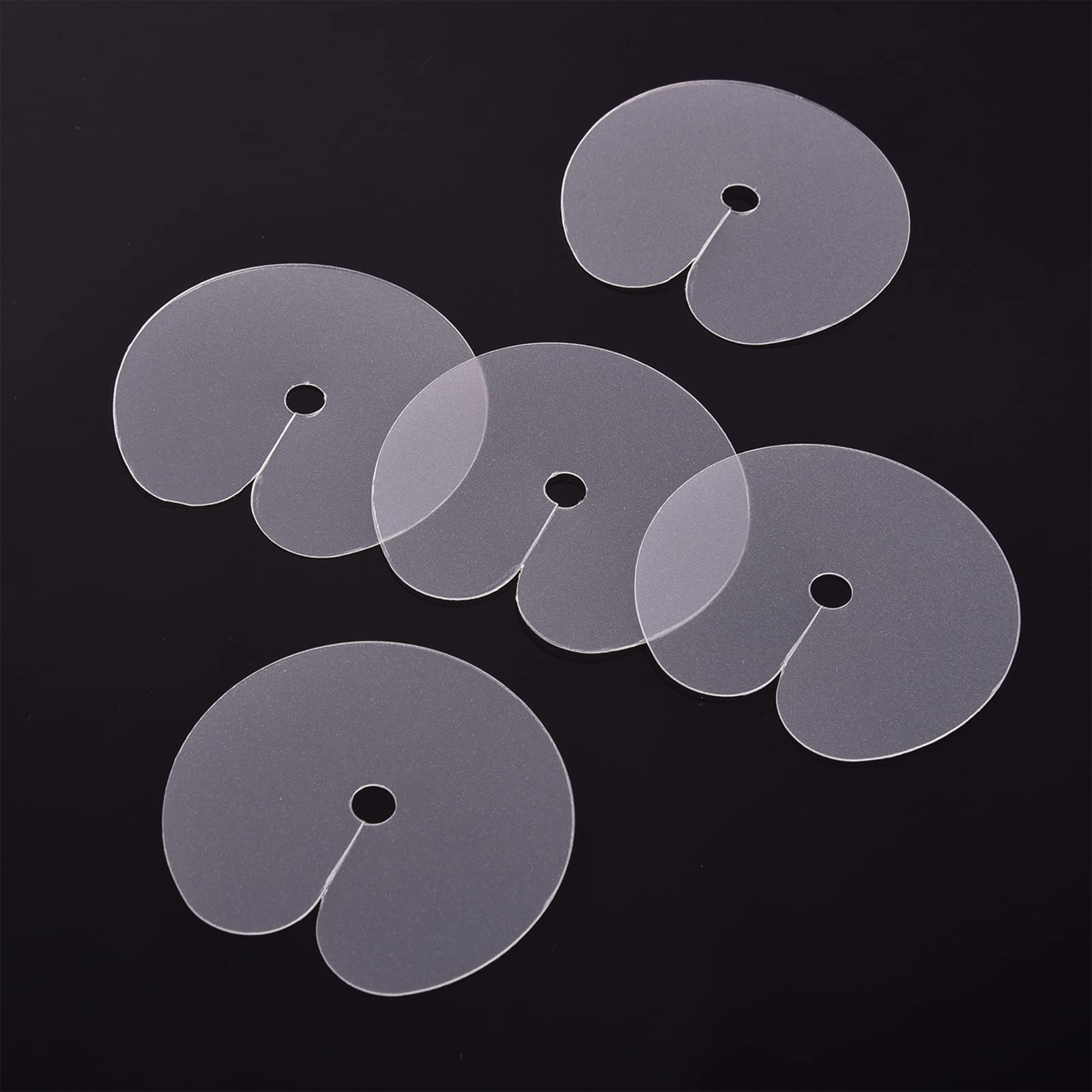 Hicarer 150 Pieces Heat Shield Spacers, 6 Pieces Hair Clips, Single Hole, Clear Fusion Glue Protector for Hair Extension Using