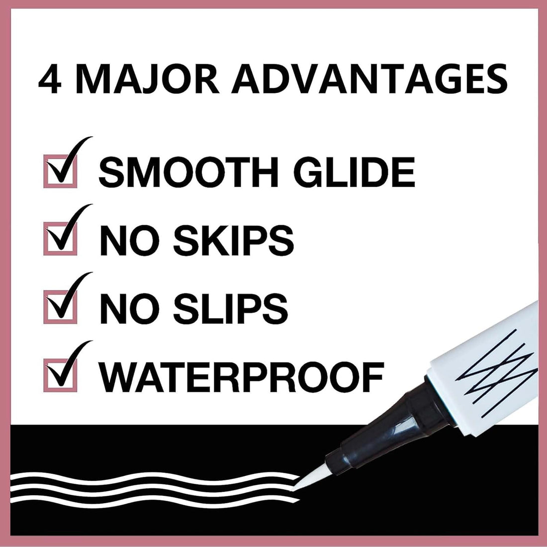 Metfdlaig White Liquid Eyeliner Pencil, Waterproof & Smudge-proof Ultra-Fine Brush Tip Eye Liner, Quick Drying Formula Long Lasting High-Pigmented Up to 24 Hours Eye Makeup Wear(White)
