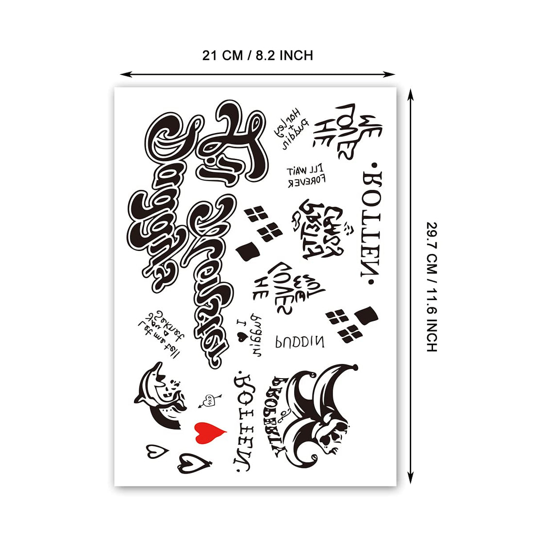 Kotbs 3 Sheets Halloween Temporary Tattoos, Large Size 8.2' x 11.6' Tattoos for Women Tattoo Temporary for Halloween Costume Accessories and Parties