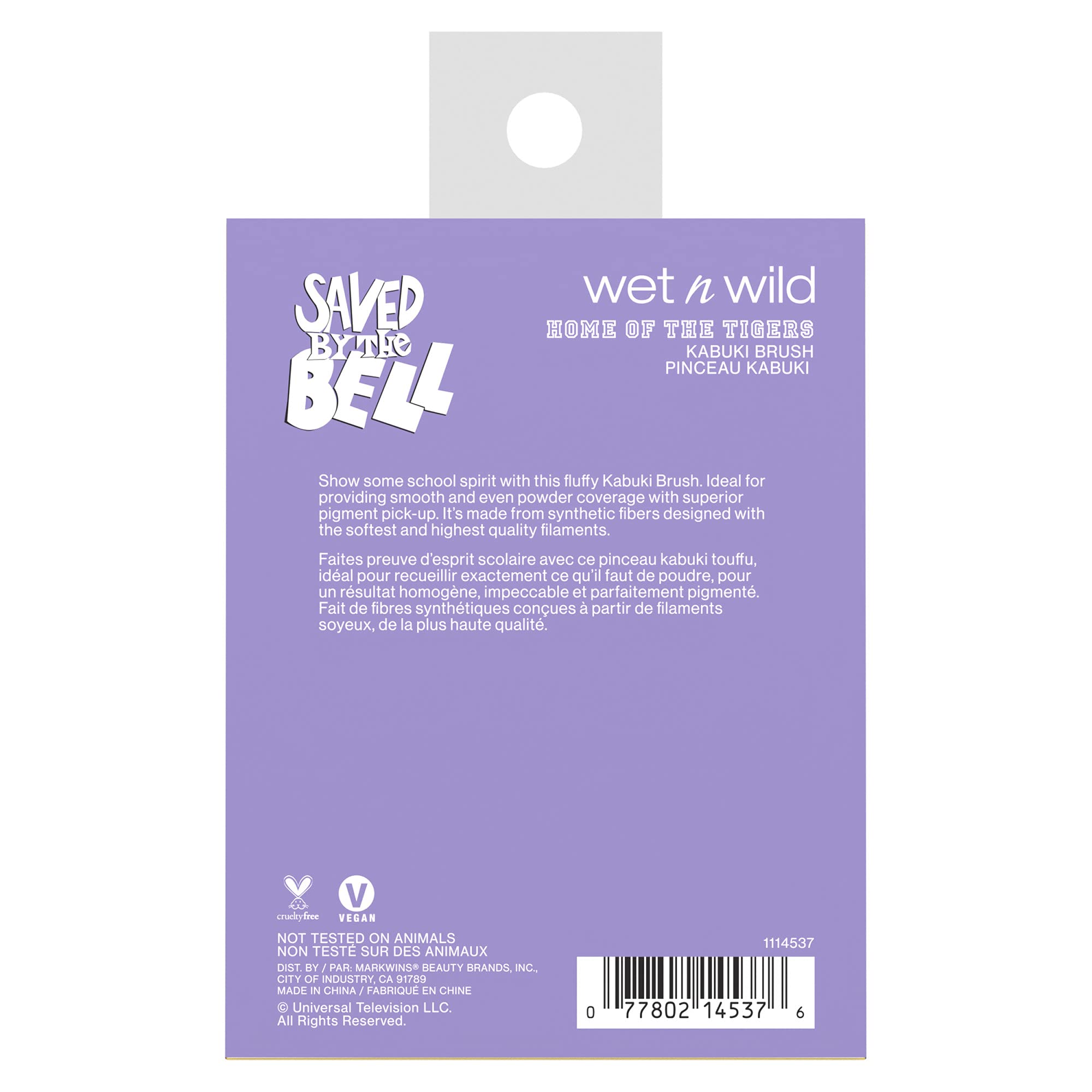 wet n wild The Bell Home of the Tigers Kabuki Brush, Round Top Kabuki Blending Brush for Liquid, Powder, Cream Foundation, (1114537)