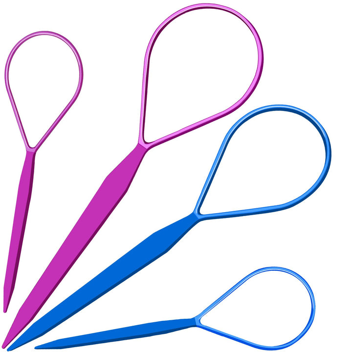 Teenitor 2 Pairs Topsy Hair Tail Tools, Hair Braid Accessories Ponytail Maker,French Braid Tool Loop for Hair Styling, 4pcs, 2 Colors