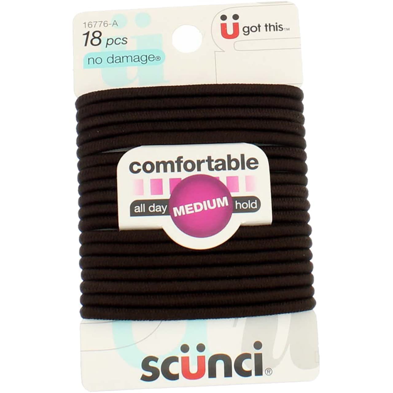 Scunci No Damage Elastic Bands Brown 18 Count Pack Of 3