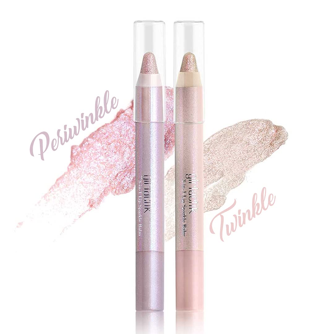 Girlactik 3-in-1 Lip Sparkle Balm- Twinkle (Pink sparkle) - 2.80 g / .099 oz