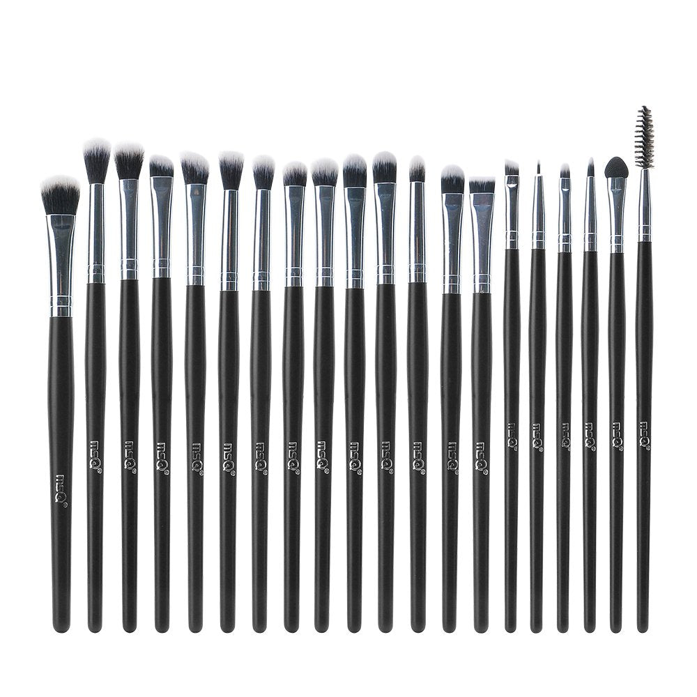 MSQ Eyeshadow Brushes Set 20pcs Makeup Eye Brushes Eyeshadow Blending Brush Eyebrow Eyeliner Lip Brush Beauty Brushes, Best for Gifts - Black