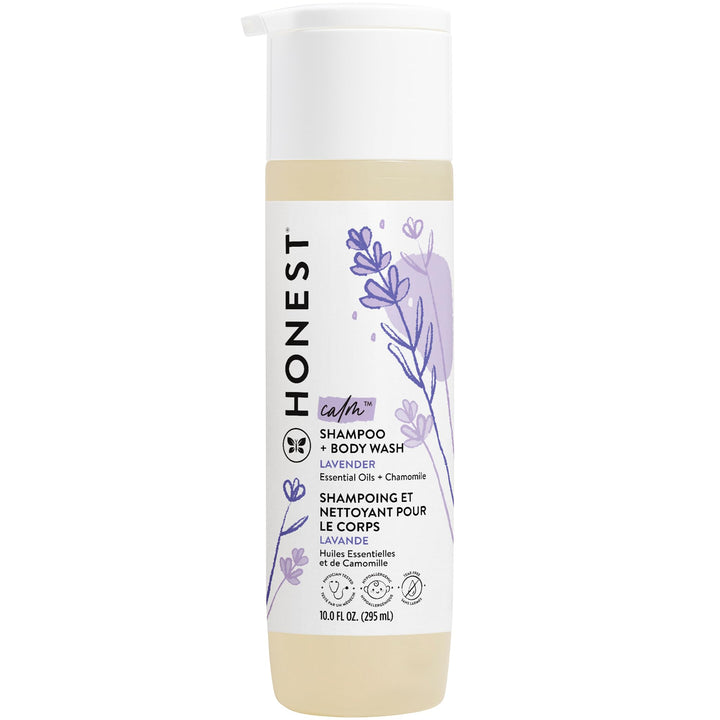 The Honest Company 2-in-1 Cleansing Shampoo + Body Wash | Gentle for Baby | Naturally Derived, Tear-free, Hypoallergenic | Lavender Calm, 10 fl oz