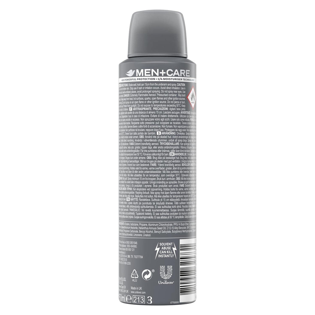 Dove Men + Care Cool Fresh Spray Deodorant & Anti-Perspirant 150Ml / 5.07 Oz, Pack Of 6