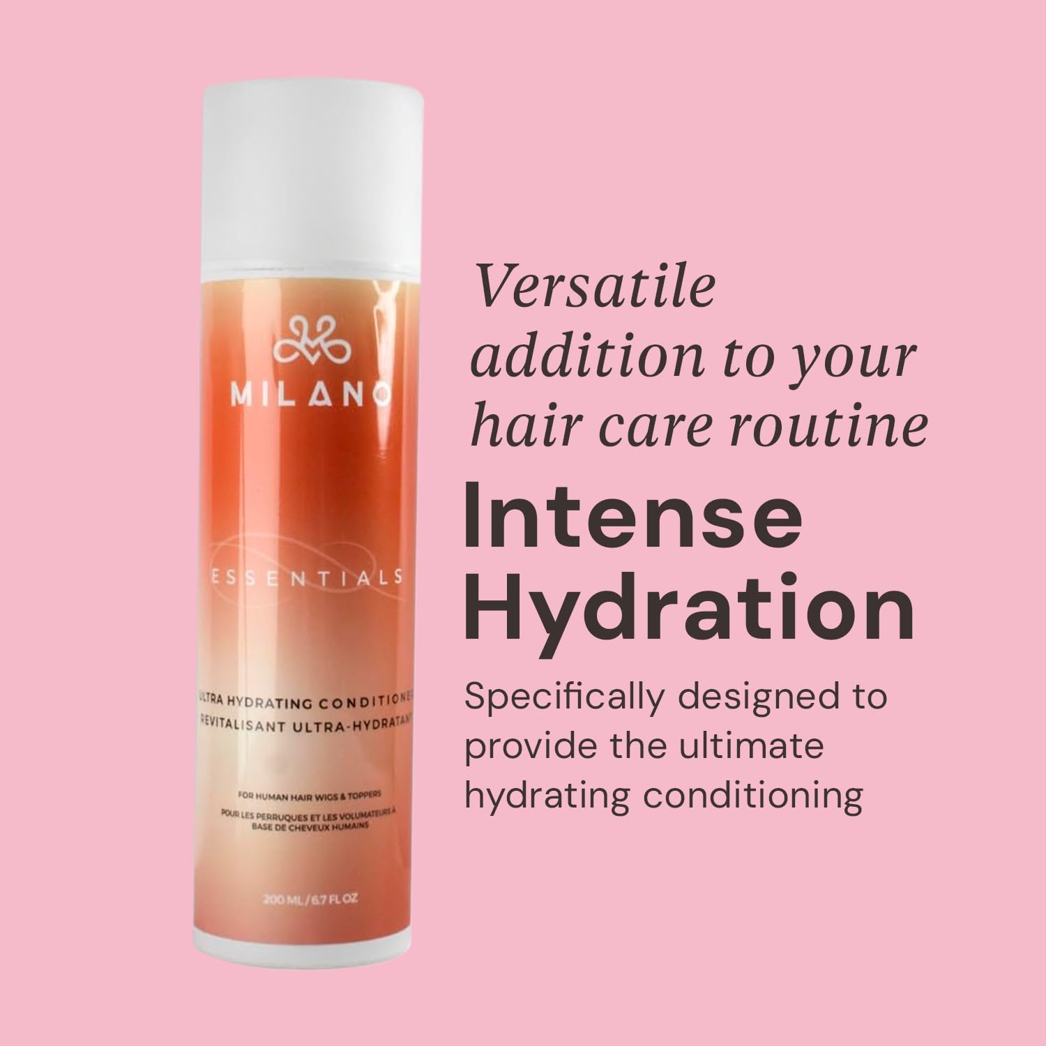 MILANO COLLECTION Essentials Ultra Hydrating Conditioner for Hair Pieces & Extensions, Softens & Adds Manageability, Wig Care Products