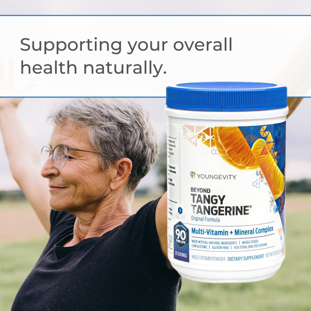 Youngevity Beyond Tangy Tangerine - Original Formula | Multi-Vitamin & Mineral Complex | Made with Natural & Whole Foods | 5,745 ORAC | 6 Pack