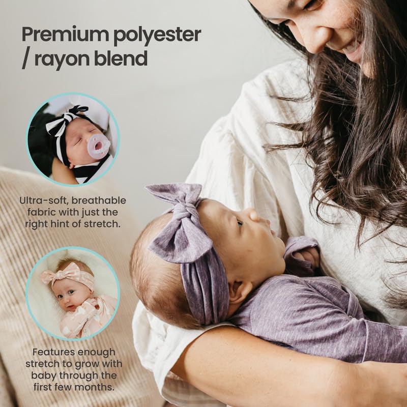 Copper Pearl Baby Bows: Stylish Headbands for Baby Girls, Premium Soft and Stretchy Baby Headbands, Perfect for Newborns, Trendy Designs - Kiana