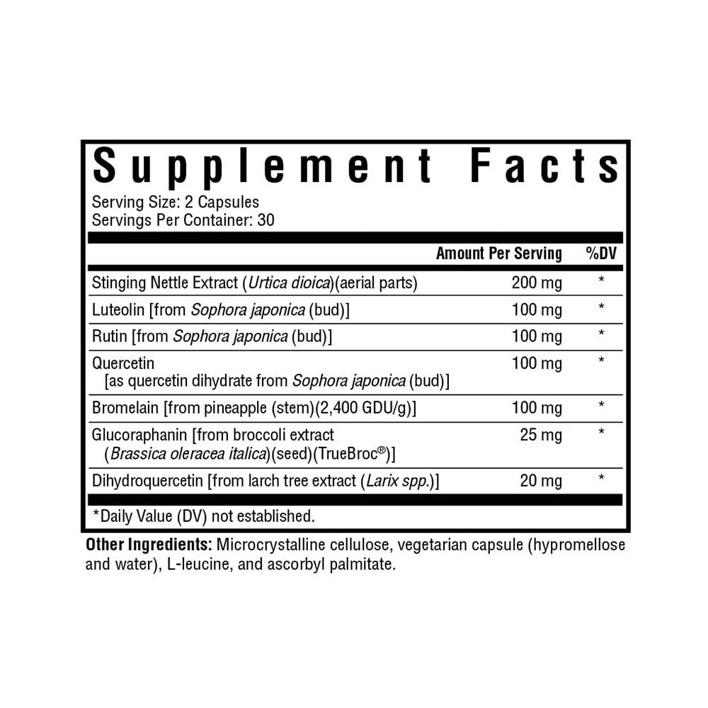 Seeking Health HistaminX, Histamine Support with Bioflavonoids, Natural Nettle, Quercetin, Rutin, Bromelain, for Immune System and Inflammation Support, Seasonal Support, Vegetarian (60 Capsules)