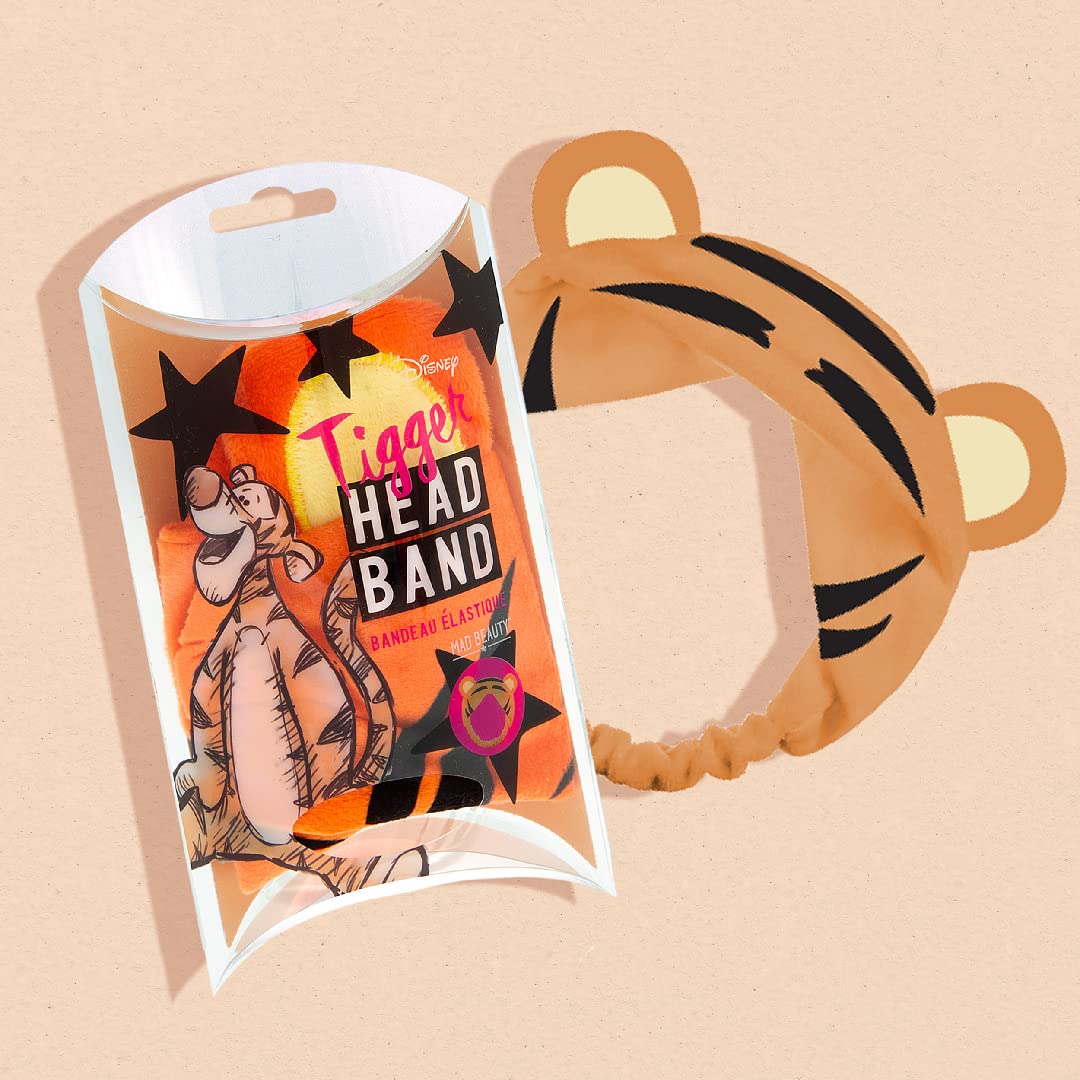 MAD BEAUTY Disney Winnie the Pooh Tigger Make-Up Headband, Keeps Hair Neatly Tucked Away Out of Face, Comfortable, Soft Costume Headband, Use While Doing Make-Up, Applying Creams, or Face Masks