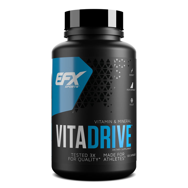 EFX Sports Vita Drive | Multivitamin Formulated for Athletes | Complex of Vitamins, Minerals, Micronutrients, & Antioxidants | 30 Servings, 120 Capsules