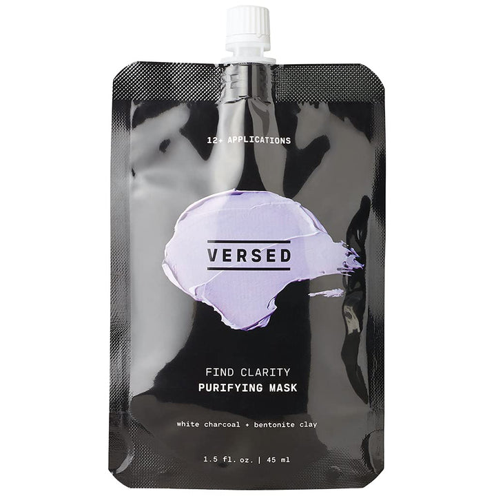 Versed Find Clarity Purifying Clay Mask - Clay and Charcoal Hydrating Facial Mask for Blemish Treatment - Blackhead Remover and Exfoliator - Vegan (1.5 fl oz)