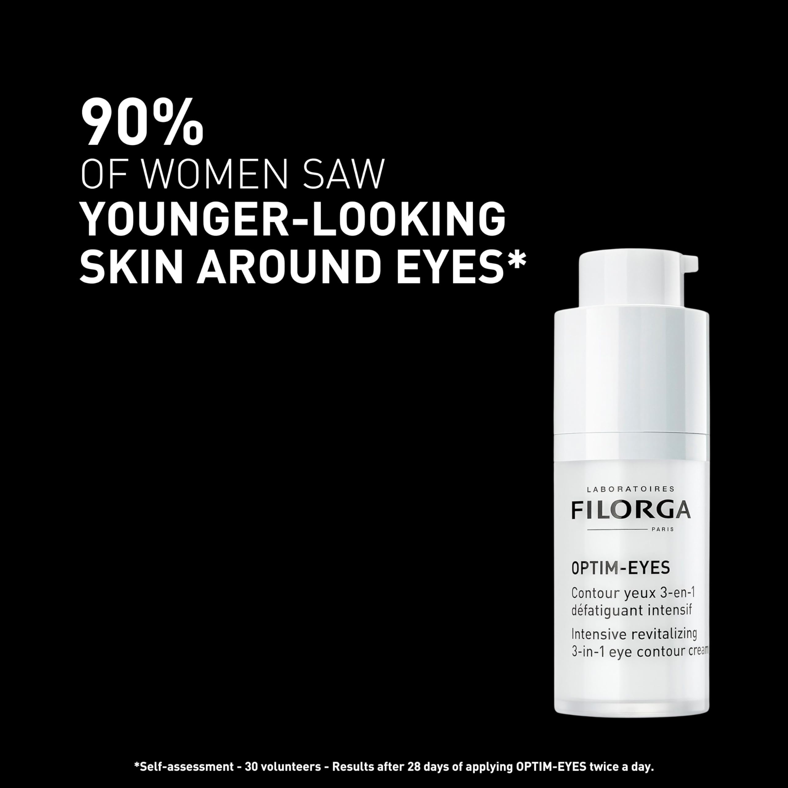 Filorga Optim-Eyes Eye Cream, Revitalizing 3-in-1 Skin Treatment for Rapid Reduction of Dark Circles, Wrinkles & Puffiness Around the Eyes, 0.5 fl. oz.