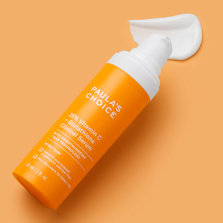 Paula’s Choice 25% Vitamin C Serum with Glutathione & Antioxidants, Improves Discoloration, Uneven Tone & Firms, Fragrance-Free & Paraben-Free, 1 Fl Oz