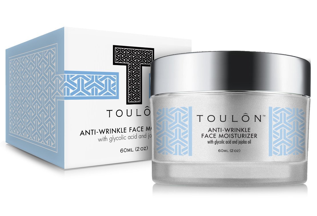 TOULON Glycolic Acid Cream 10% Face Moisturizer. Best Alpha Hydroxy Acid Products; Exfoliating, Anti-Aging Wrinkle Cream with AHA for Acne Prone Skin; Natural Exfoliator for Day and Night