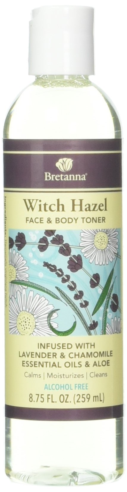 Witch Hazel Face & Body Toner Infused with Lavender Chamomile 8 Ounces by Bretanna