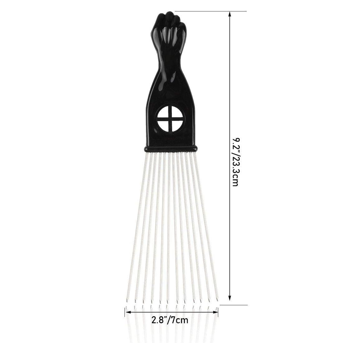 Folansy Afro Comb Metal African American Pick Comb Hairdressing Styling Tool Hair Pick for Hair Styling(Fist Style)