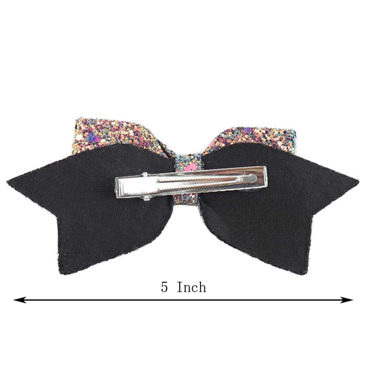 ZOONAI 5 Inch Baby Girl Glitter Bows Boutique Hair Clip Teens Toddlers Glitter Sequins Hairpin Headwear