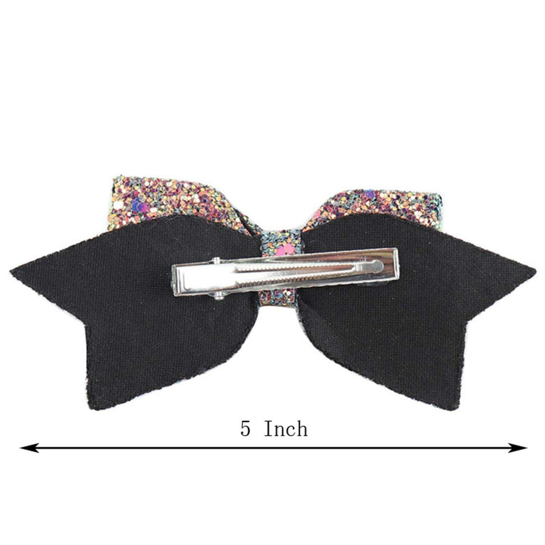 ZOONAI 5 Inch Baby Girl Glitter Bows Boutique Hair Clip Teens Toddlers Glitter Sequins Hairpin Headwear