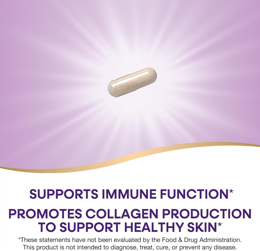 Nature’s Way Extra Strength(1) Vitamin C with Bioflavonoids, Supports Immune Health*, Promotes Collagen Production for Healthy Skin*, 1,000 mg per Capsule, 250 Vegan Capsules (Packaging May Vary)