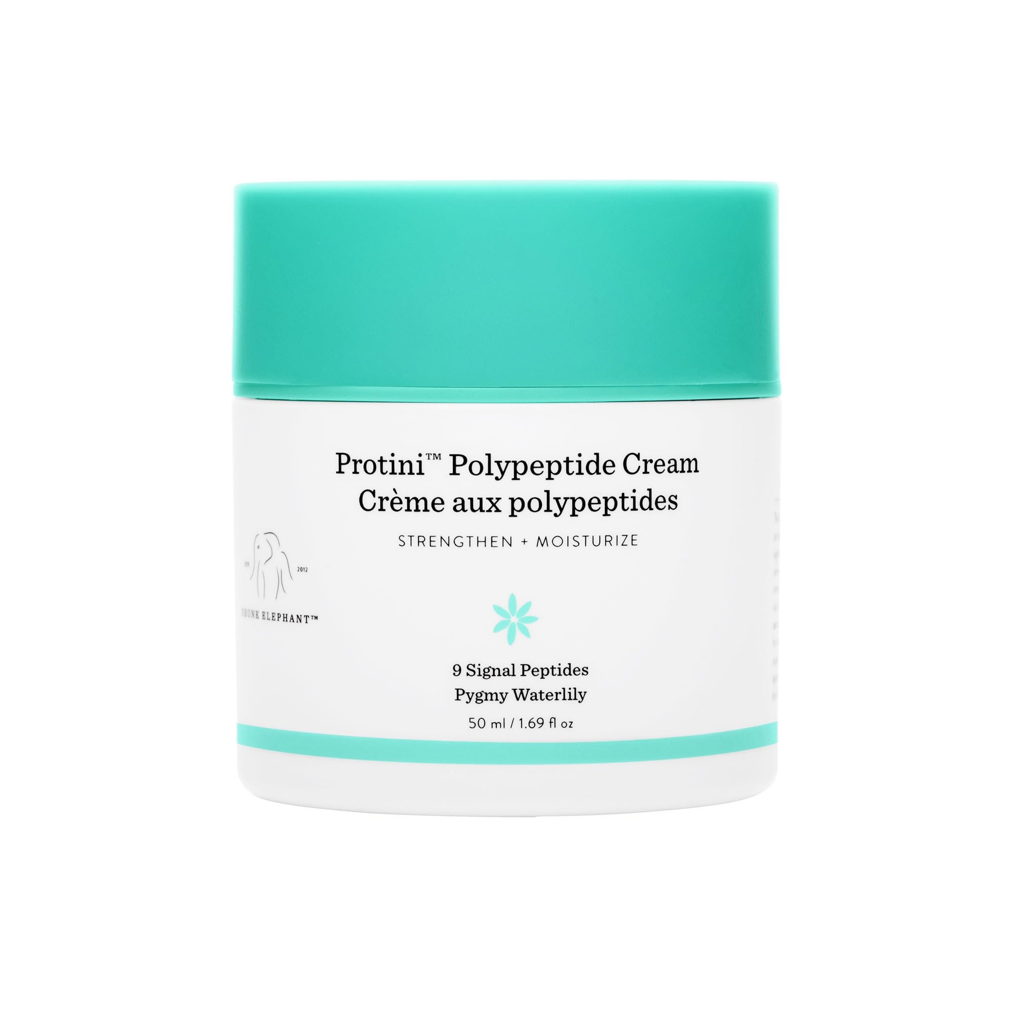Drunk Elephant Protini Polypeptide Cream - 50 ml/1.69 fl oz - Firming Moisturizer - Clean Clinical Skincare - Cruelty-Free - Dermatologist-Tested - Free of Essential Oils, Silicones, and Fragrance
