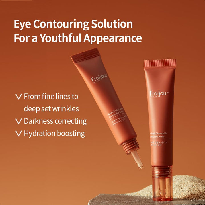 Fraijour Alchemic Ginsenoside Contour Eye Serum – Targeted Eye Treatment for Dark Circles, Fine Lines & Puffiness, With Ginsenoside & Phytochemicals, Hydrating & Firming, 0.85 fl. oz.