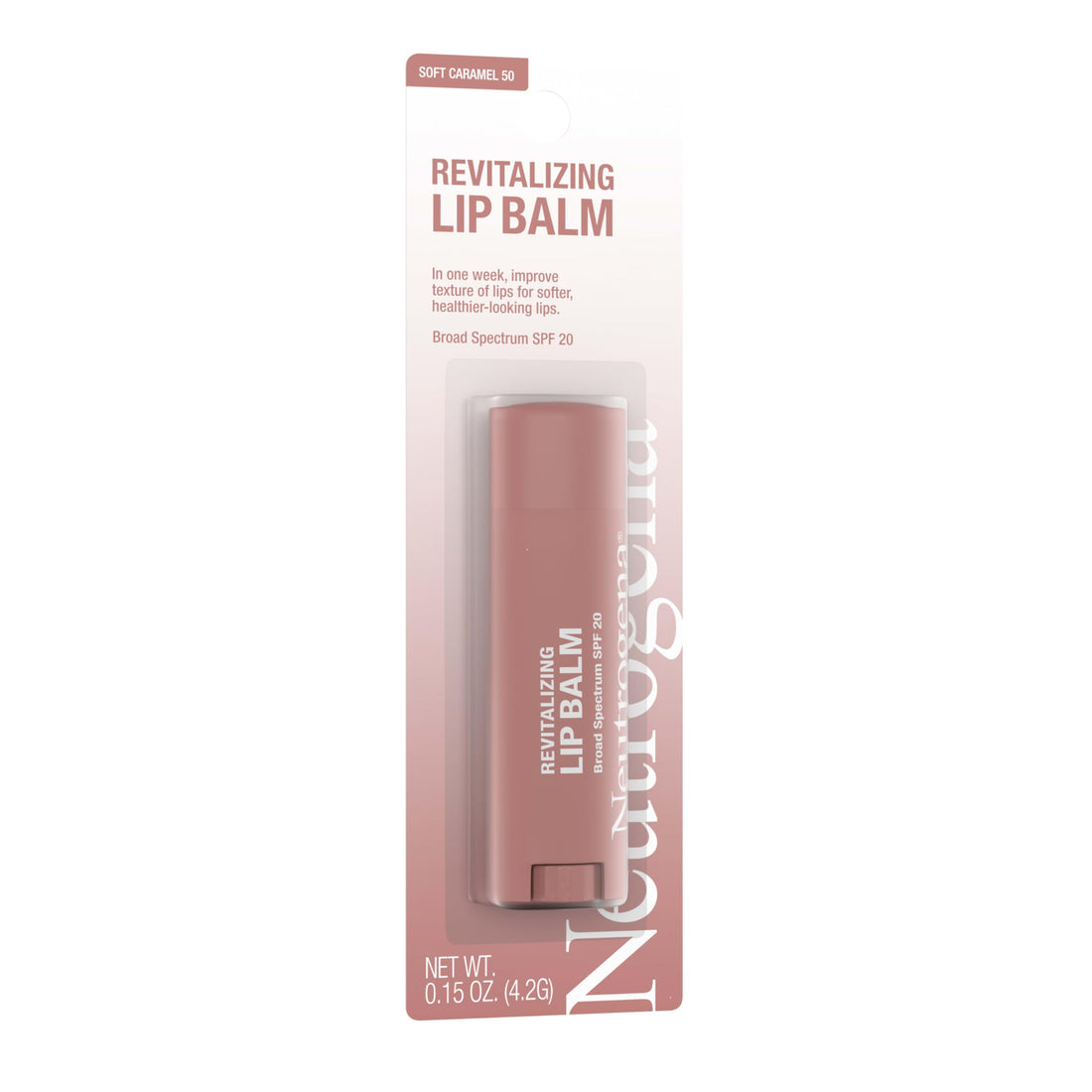 Neutrogena Revitalizing Tinted Lip Balm Broad Spectrum SPF 20 Sunscreen, Moisturizing Lip Balm with a Sheer Tint for Softer, Smoother, Healthier-Looking Lips, Sheer Soft Caramel 50, .15 oz